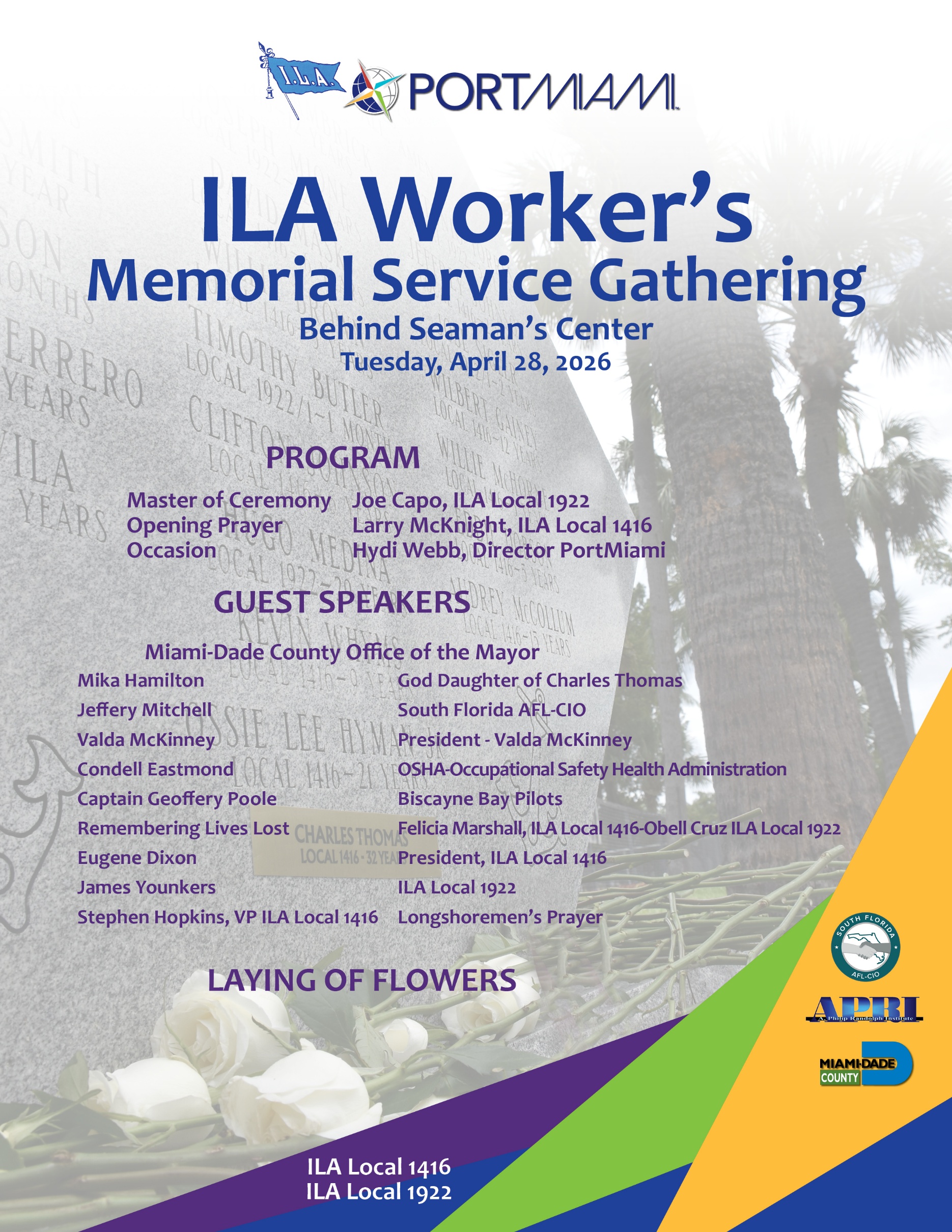 Tuesday, April 28, 2026 | 12:00 PM Workers' Memorial Day